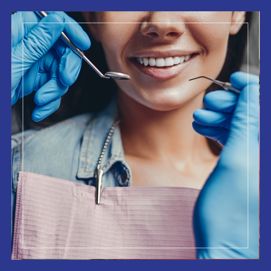 Woman with dental instruments